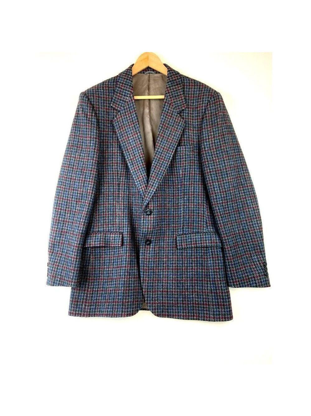 Vintage Wool Men's Plaid Blazer Size 42 Tall